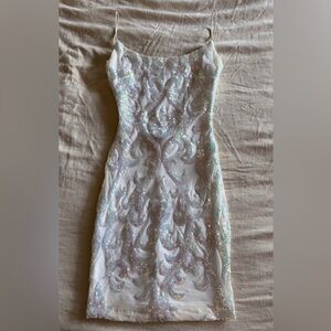 Windsor White Sequin Mini Dress